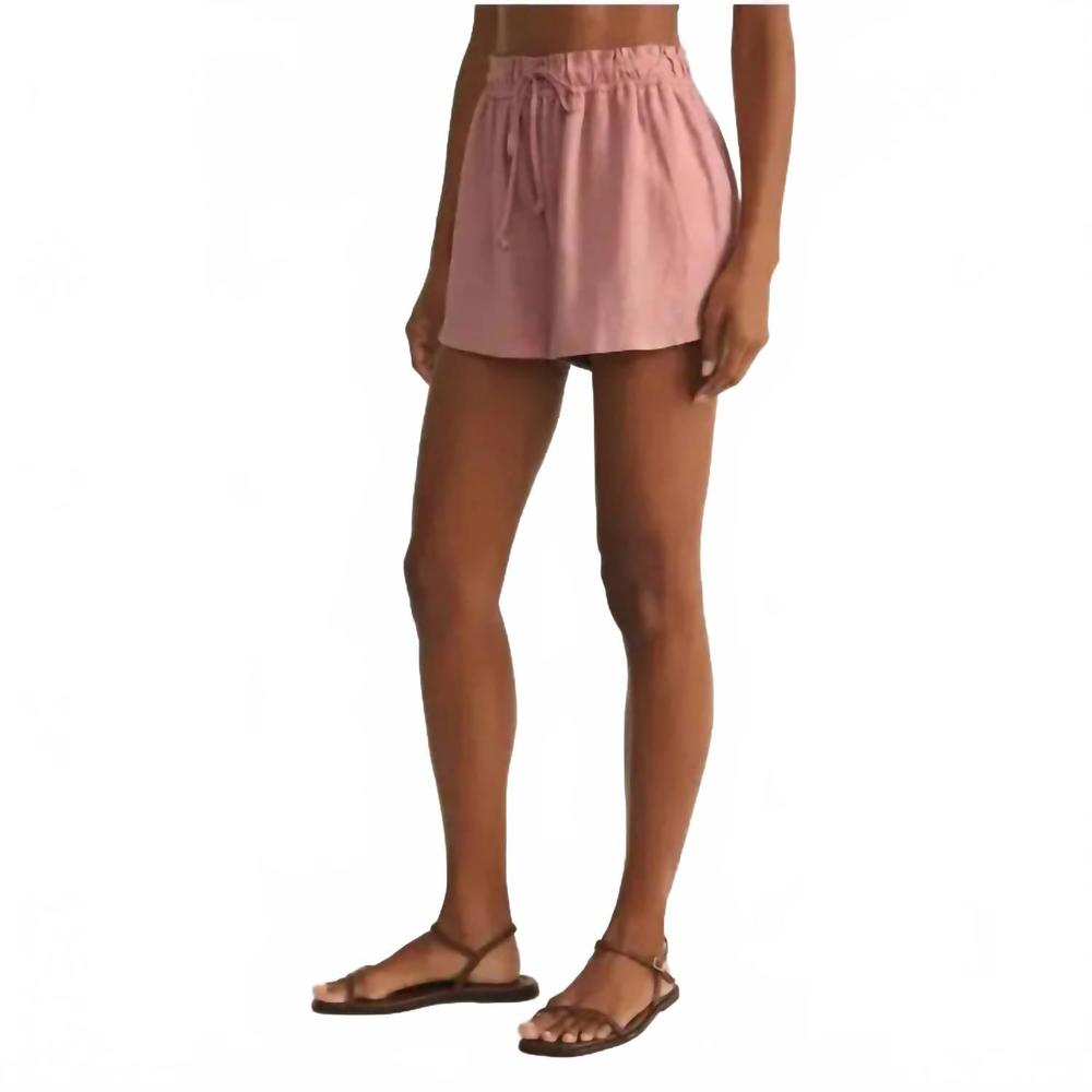 NEW Z SUPPLY perfect linen short in pink smoke - Picture 2 of 3